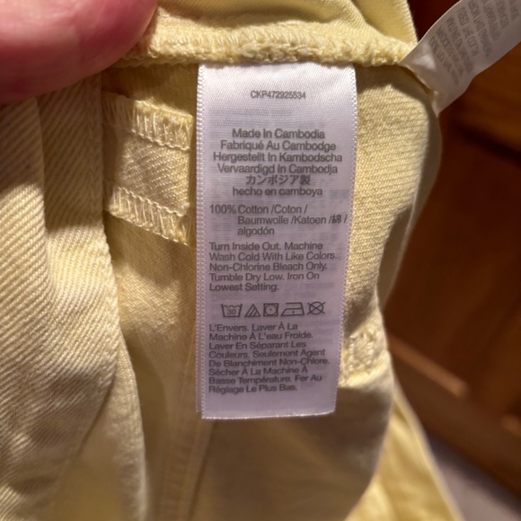 Madewell Baggy Straight Jeans Garment Dyed Edition in Yellow Size 32 - Picture 7 of 9